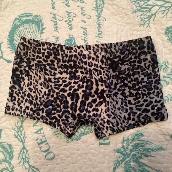Trunks, leopard print, with mesh sides, medium, blue and black - Picture 4 of 5